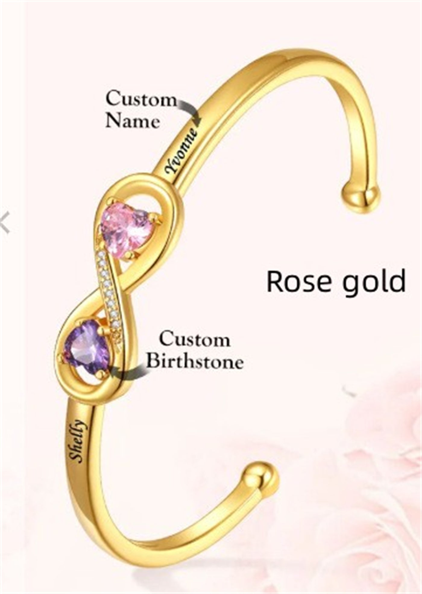 Love-shaped Zirconia Bracelet With Endless Diamond Inlays