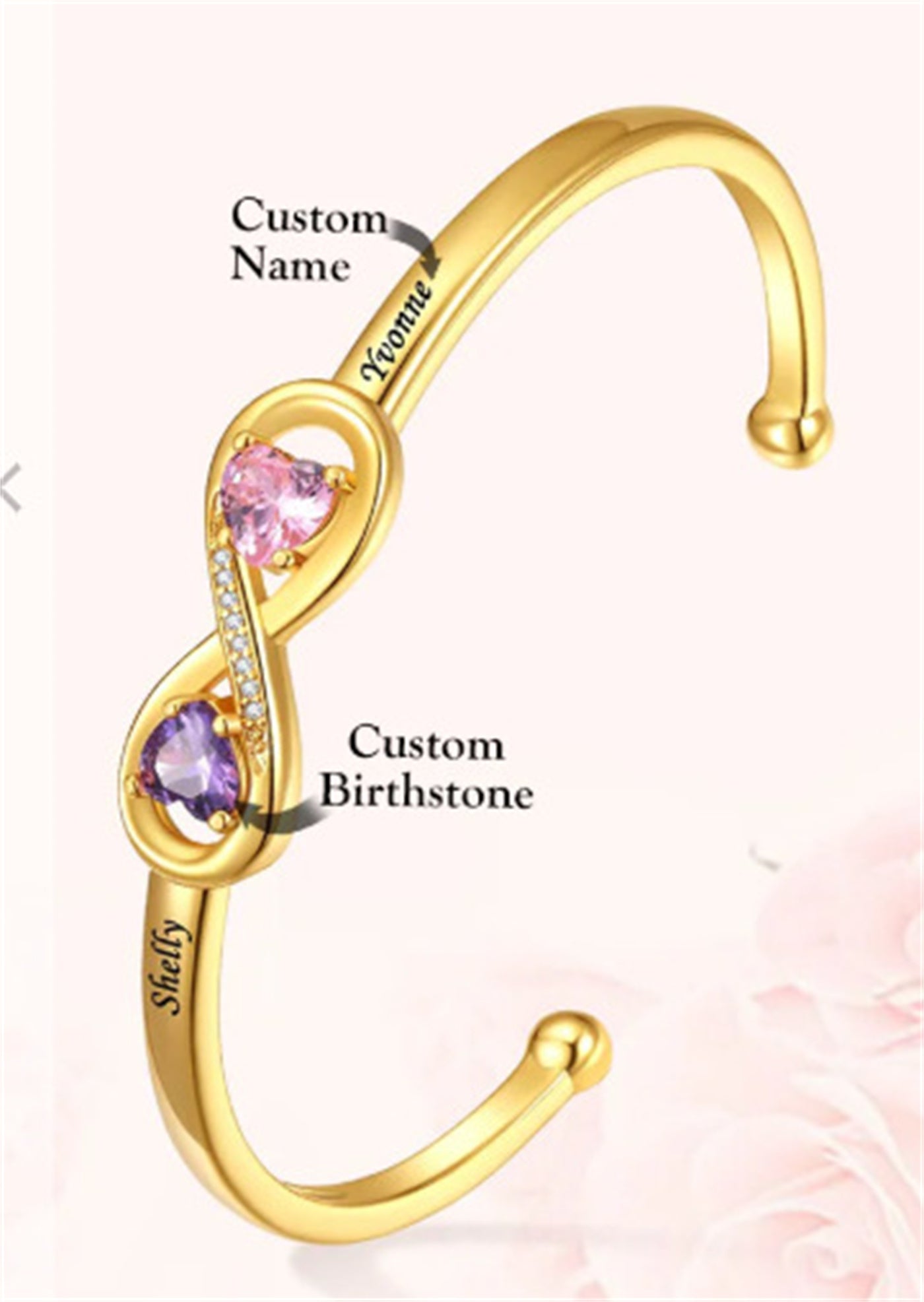 Love-shaped Zirconia Bracelet With Endless Diamond Inlays